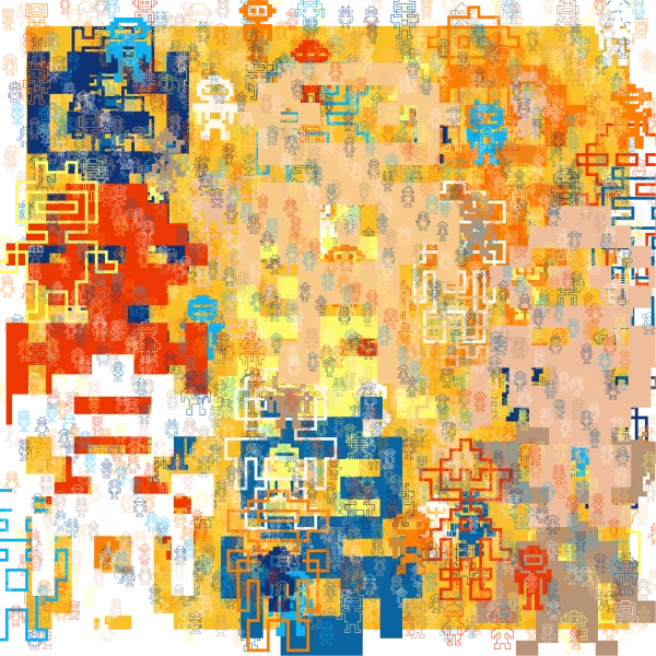 "Silk-Bots" square 90 scarf